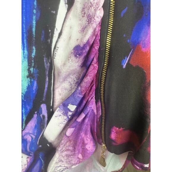 Escada Vintage Delphi Fantasy Top RARE size 40 US size 10 gold zipper hardware - Picture 7 of 9